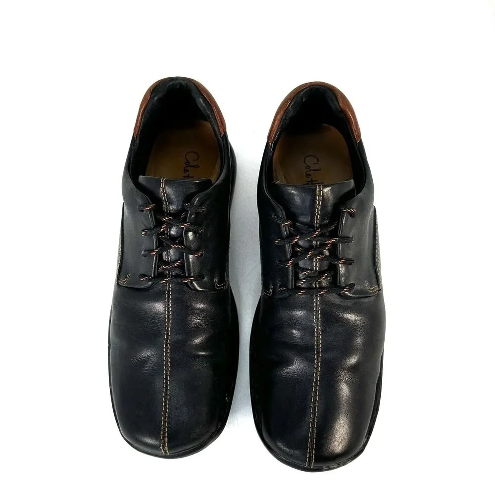 Cole Haan Zeno Oxford Leather Shoes Mens Size 7.5 Black Lace-Up C04073
